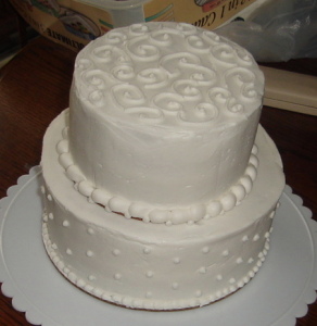 All white 2-tier Cake
