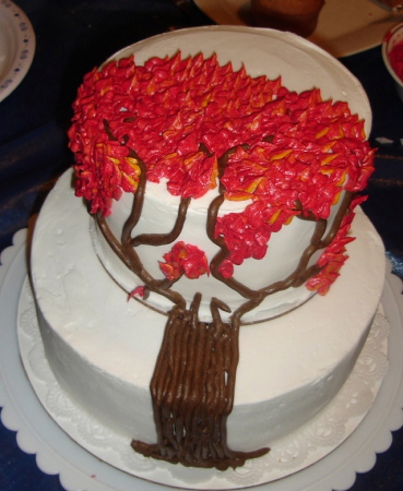 2-Tiered Autumn Tree Cake