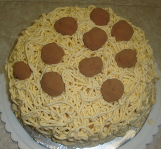 Spaghetti & Meatballs Cake